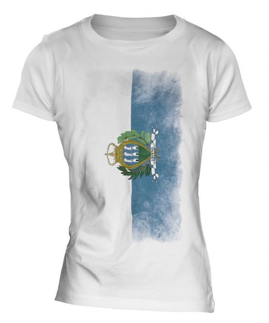 San Marino Faded Flag Ladies T-Shirt