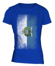 San Marino Faded Flag Ladies T-Shirt