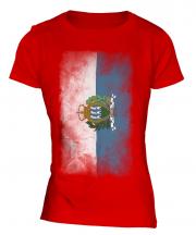 San Marino Faded Flag Ladies T-Shirt