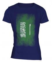 Saudi Arabia Faded Flag Ladies T-Shirt