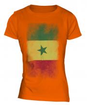 Senegal Faded Flag Ladies T-Shirt