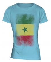 Senegal Faded Flag Ladies T-Shirt