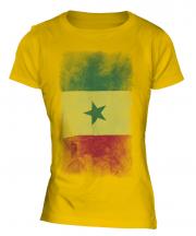 Senegal Faded Flag Ladies T-Shirt