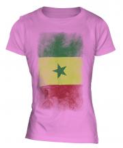 Senegal Faded Flag Ladies T-Shirt