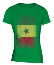 Senegal Faded Flag Ladies T-Shirt