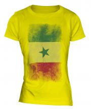 Senegal Faded Flag Ladies T-Shirt