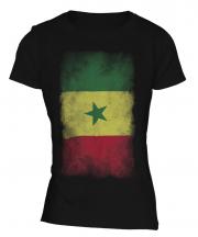 Senegal Faded Flag Ladies T-Shirt