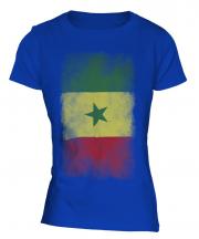 Senegal Faded Flag Ladies T-Shirt