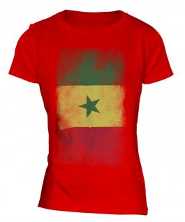 Senegal Faded Flag Ladies T-Shirt