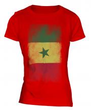 Senegal Faded Flag Ladies T-Shirt