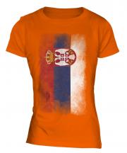 Serbia Faded Flag Ladies T-Shirt
