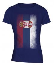 Serbia Faded Flag Ladies T-Shirt