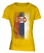 Serbia Faded Flag Ladies T-Shirt