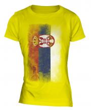 Serbia Faded Flag Ladies T-Shirt