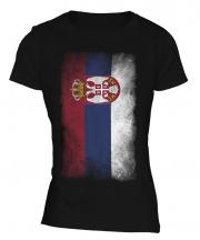 Serbia Faded Flag Ladies T-Shirt