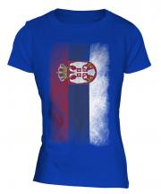 Serbia Faded Flag Ladies T-Shirt