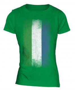Sierra Leone Faded Flag Ladies T-Shirt