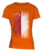 Singapore Faded Flag Ladies T-Shirt
