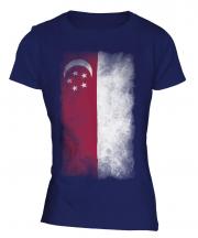 Singapore Faded Flag Ladies T-Shirt