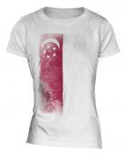 Singapore Faded Flag Ladies T-Shirt