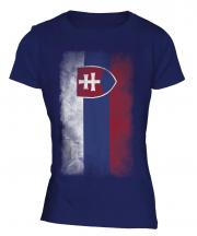 Slovakia Faded Flag Ladies T-Shirt