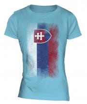 Slovakia Faded Flag Ladies T-Shirt