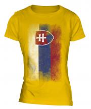Slovakia Faded Flag Ladies T-Shirt