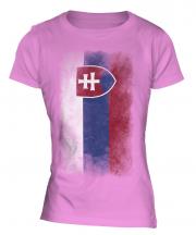 Slovakia Faded Flag Ladies T-Shirt