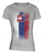 Slovakia Faded Flag Ladies T-Shirt