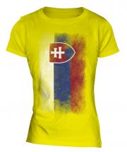 Slovakia Faded Flag Ladies T-Shirt