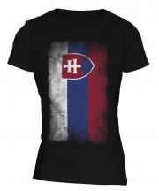 Slovakia Faded Flag Ladies T-Shirt