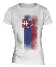 Slovakia Faded Flag Ladies T-Shirt