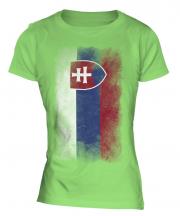 Slovakia Faded Flag Ladies T-Shirt