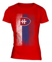 Slovakia Faded Flag Ladies T-Shirt