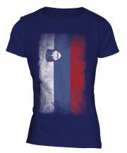 Slovenia Faded Flag Ladies T-Shirt
