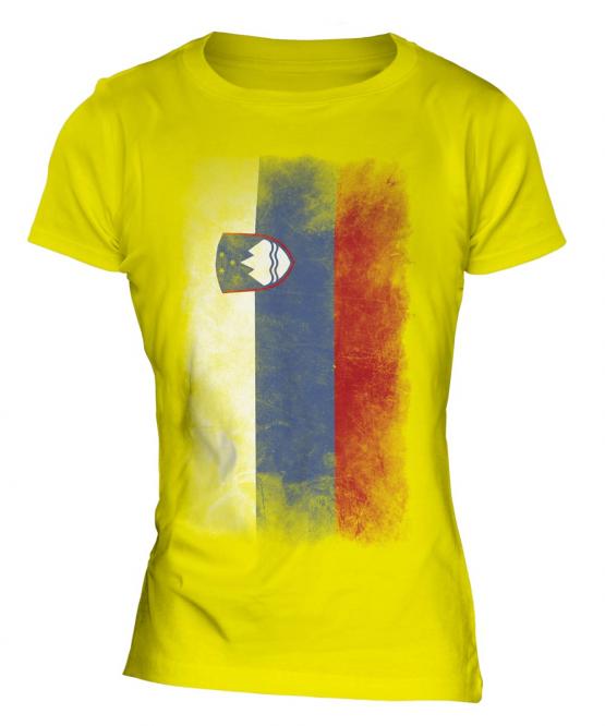 Slovenia Faded Flag Ladies T-Shirt
