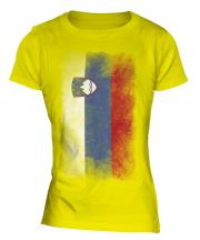Slovenia Faded Flag Ladies T-Shirt