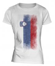 Slovenia Faded Flag Ladies T-Shirt