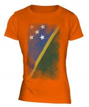 Solomon Islands Faded Flag Ladies T-Shirt