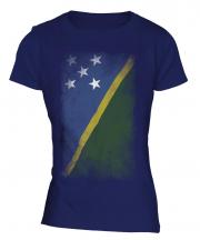 Solomon Islands Faded Flag Ladies T-Shirt