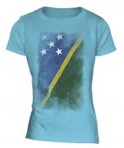 Solomon Islands Faded Flag Ladies T-Shirt