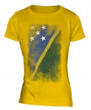 Solomon Islands Faded Flag Ladies T-Shirt