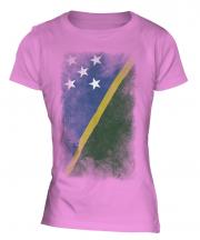 Solomon Islands Faded Flag Ladies T-Shirt