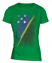 Solomon Islands Faded Flag Ladies T-Shirt