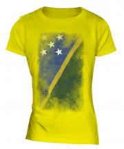 Solomon Islands Faded Flag Ladies T-Shirt