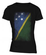 Solomon Islands Faded Flag Ladies T-Shirt