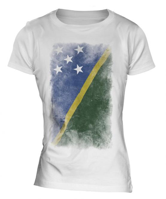 Solomon Islands Faded Flag Ladies T-Shirt