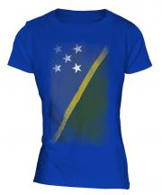Solomon Islands Faded Flag Ladies T-Shirt
