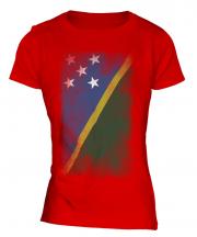 Solomon Islands Faded Flag Ladies T-Shirt