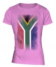 South Africa Faded Flag Ladies T-Shirt